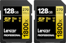 Lexar mälukaart SDXC 128GB Professional 1800x UHS-II U3 V60 R270/W180, 2tk