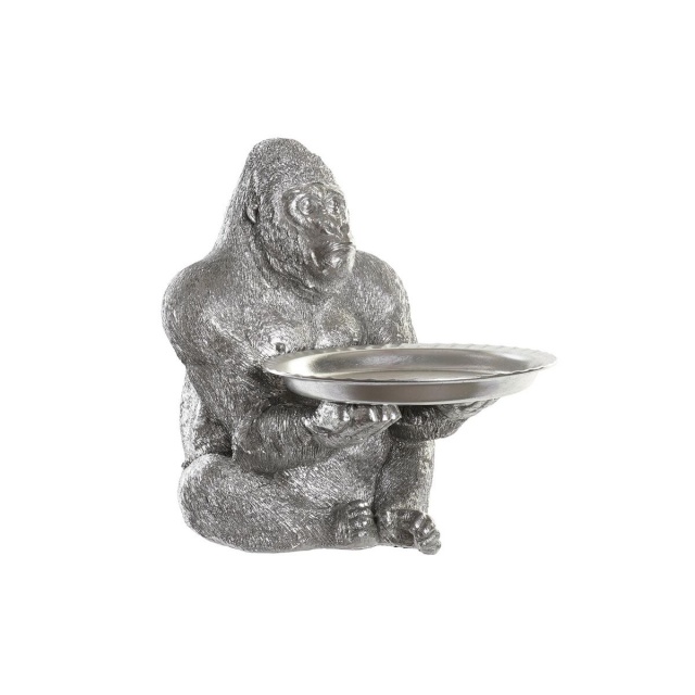 DKD Home Decor dekoratiivkuju Hõbedane Vaik Gorilla 38x55x52cm