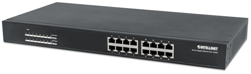 Intellinet switch 16xPorts GE Rackmount PoE+, must