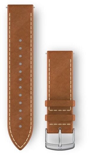 Garmin kellarihm Quick Release Leather pruun/hõbedane 20mm
