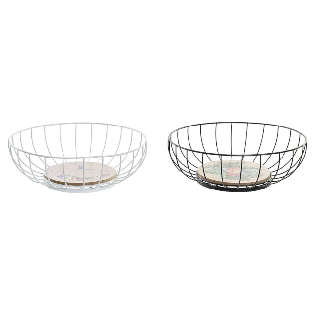 DKD Home Decor Puuviljakauss Mitmevärviline Metall Puit MDF 28x28x11cm 2 Ühikut