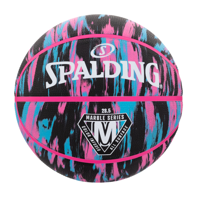 Spalding korvpall Marble must/roosa suurus 6