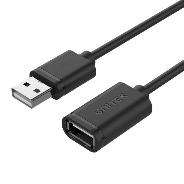 Unitek USB pikendus Y-C450GBK, USB A(M) to USB A(F), 2m, must
