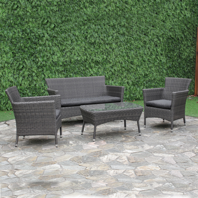 H4Y aiamööblikomplekt WATERS laud, diivan ja 2 tooli, hall