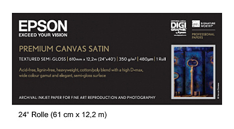 Epson fotopaberi rull Premium Satin Canvas, 24", 350g/m2, 61cm x 12,2m, 1 rull