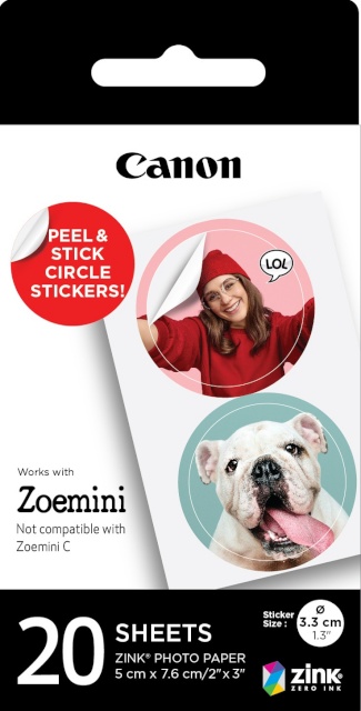 Canon fotopaber Epson ZP-2030-2C-20 ZINK, Circle Sticker