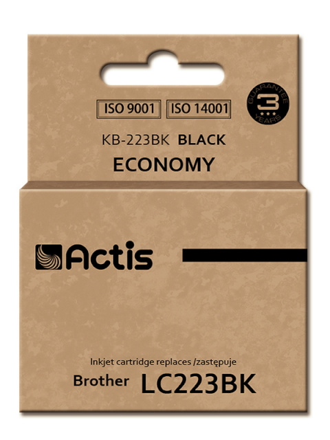 Actis tindikassett KB-223BK, Ink for Brother(LC223BK), Standard, 16ml, must