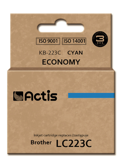 Actis tindikassett KB-223C, Ink for Brother(LC223C), Standard, 10ml, cyan