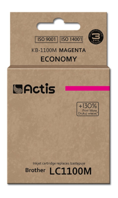 Actis tindikassett KB-1100M, Ink for Brother(LC1100M/LC980M), Standard, 19ml, magenta