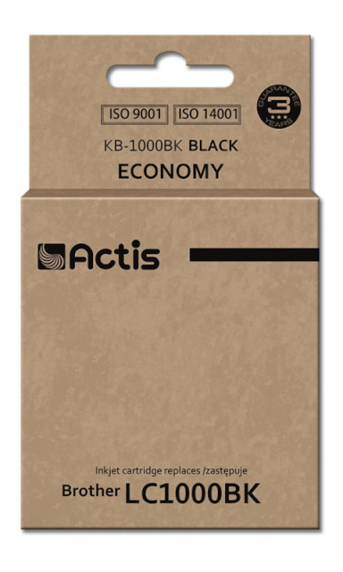 Actis tindikassett KB-1000BK, Ink for Brother(LC1000BK/LC970BK), Standard, 36ml, must