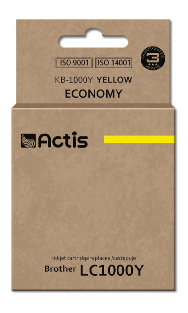 Actis tindikassett KB-1000Y, Ink for Brother(LC1000Y/LC970Y), Standard, 36ml, kollane