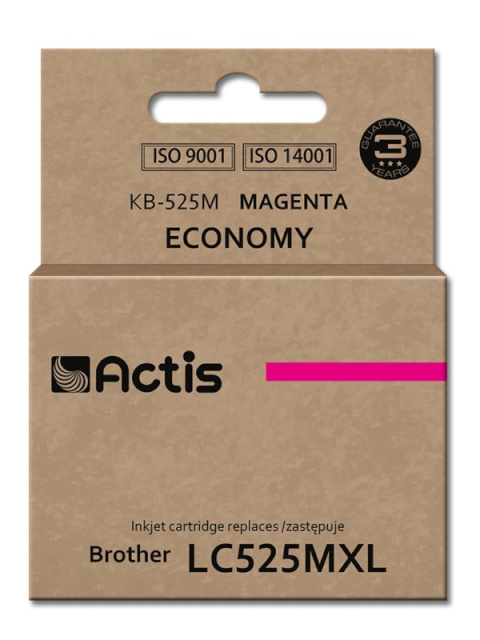Actis tindikassett KB-525M, Ink for Brother(LC-525M), Standard, 15ml, magenta