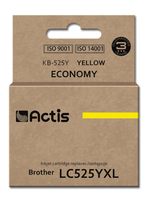 ACTIS tindikassett KB-525Y, Ink for Brother(LC-525Y), Standard, 15ml, kollane