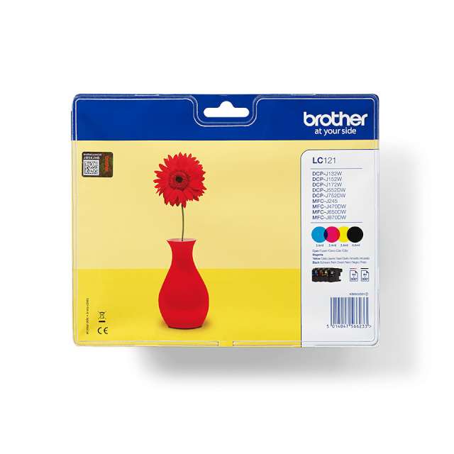 Brother tindikassett LC-121VALBP, Ink cartridge, Original, 4 Pack, must/tsüaan/magenta/kollane