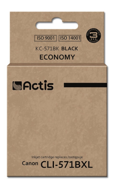 Actis tindikassett KC-571Bk, Ink for Canon(CLI-571Y), Standard, 12ml, must