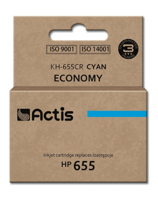Actis tindikassett KH-655CR, Ink for HP(655 CZ110AE), Standard, 12ml, cyan