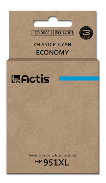 Actis tindikassett KH-951CR, Ink for HP(951XL CN046AE), Standard, 25ml, cyan