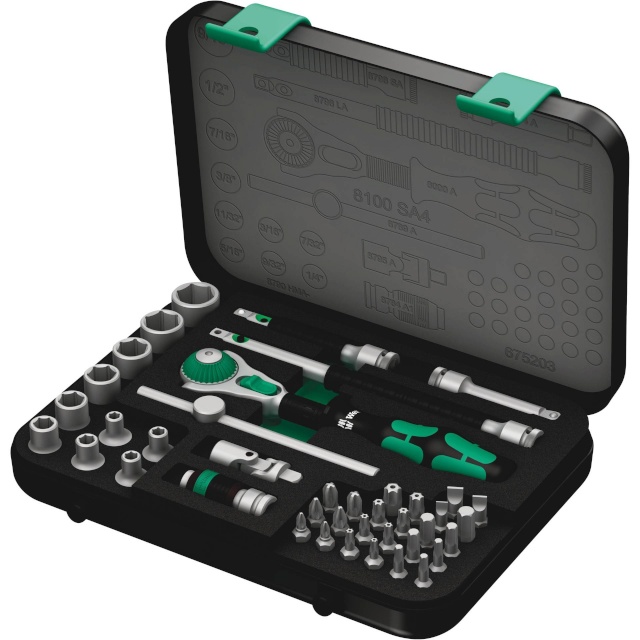 Wera tööriistakomplekt 8100 SA 4 Zyklop Speed Ratchet Set, 1/4 Drive imperial