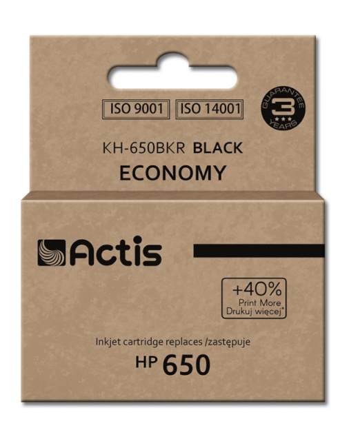 ACTIS tindikassett KH-650BKR, Ink Cartridge HP 650 CZ101AE, 15 ml, must