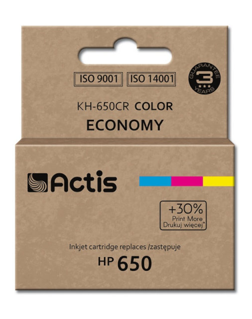 ACTIS tindikassett KH-650CR, Ink Cartridge HP 650 CZ102AE, 9 ml, värviline
