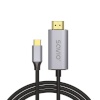 Savio kaabel CL-171, USB-C to HDMI 2.0, 2m, must/hõbedane