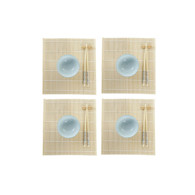 DKD Home Decor Sushi Komplekt 14,5x14,5x31cm sinine valge Keraamika Idamaine (16tk)