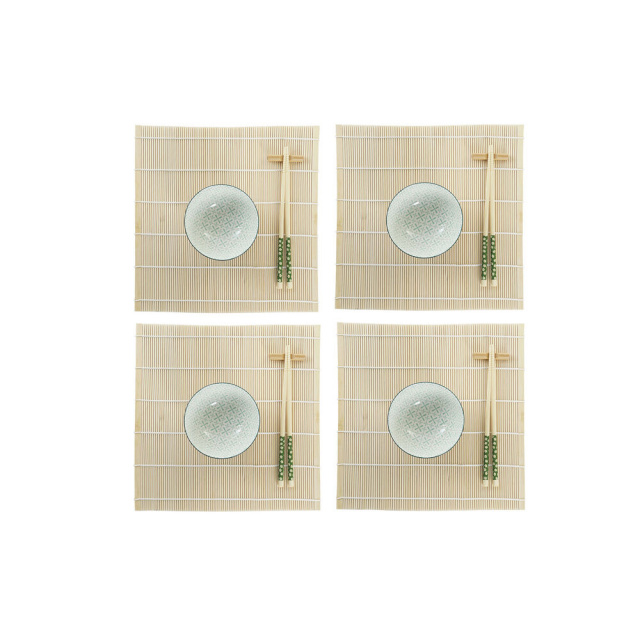 DKD Home Decor Sushi Komplekt 14,5x14,5x31cm roheline Keraamika Idamaine (16tk)