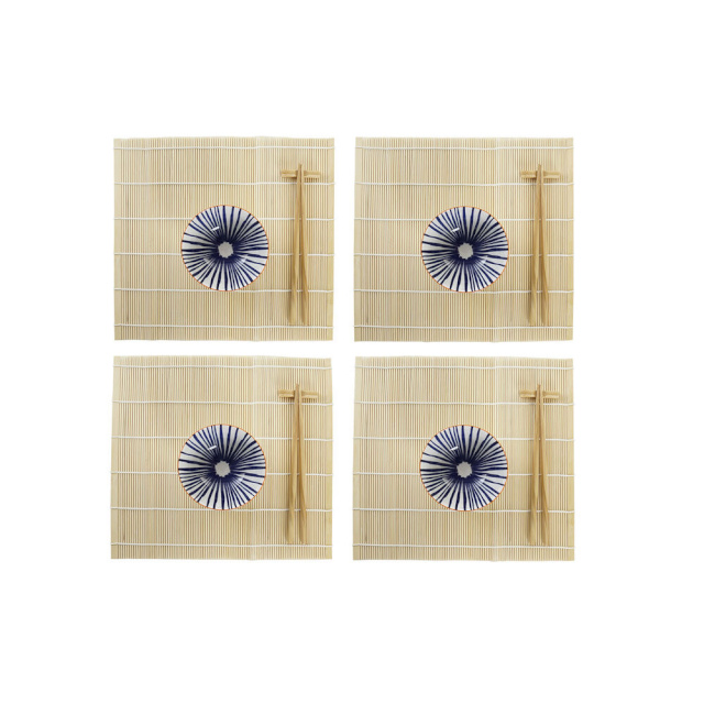 DKD Home Decor Sushi Komplekt 14,5x14,5x31cm sinine valge Keraamika Idamaine (16tk)