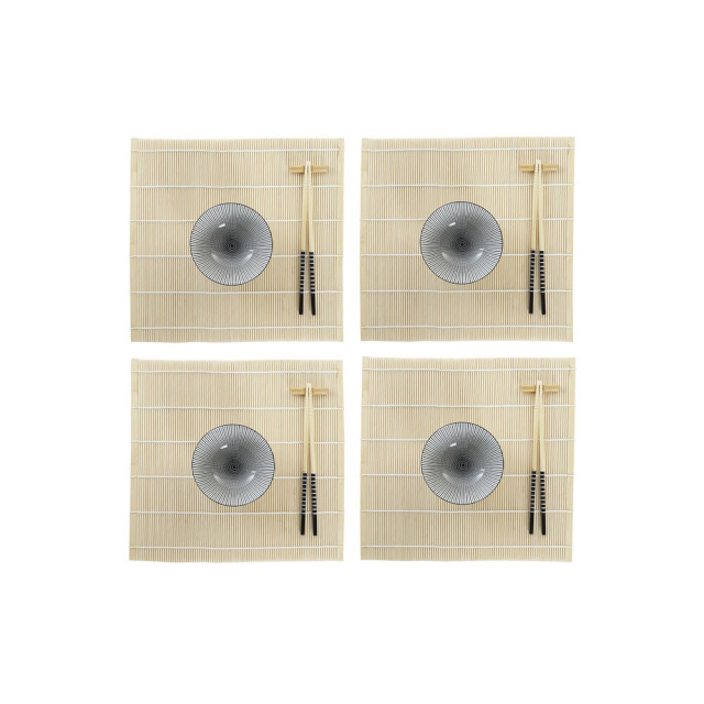 DKD Home Decor Sushi Komplekt 14,5x14,5x31cm must Keraamika Idamaine (16tk)
