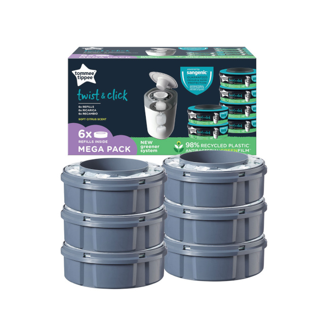 Tommee Tippee mähkmekonteineri kassetid Sangenic Twist Refill, 6 tk., 85100802