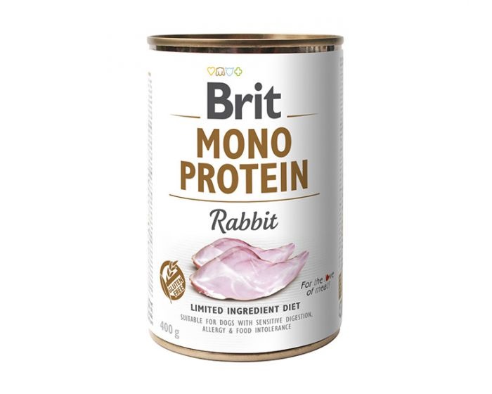Brit koeratoit Mono Protein Rabbit - wet Dog Food- 400g