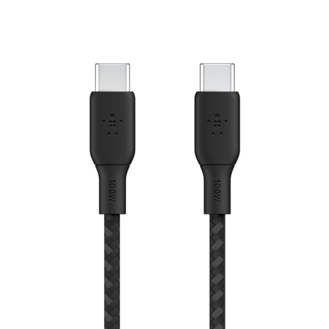 Belkin laadimiskaabel Braided USB-C -> USB-C Cable 100W 2m CAB014bt2MBK, must 