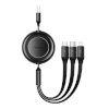 Baseus laadimiskaabel Bright Mirror 2, USB 3-in-1 cable for micro USB, USB-C, Lightning 3.5A 1.1m, must