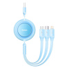 Baseus laadimiskaabel Bright Mirror 2, USB 3-in-1 cable for micro USB, USB-C, Lightning 3.5A 1.1m Sky Blue, sinine