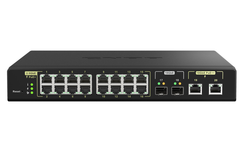 QNAP switch QSW-M2116P-2T2S, 16port, PoE, 2.5GbE, RJ45, must