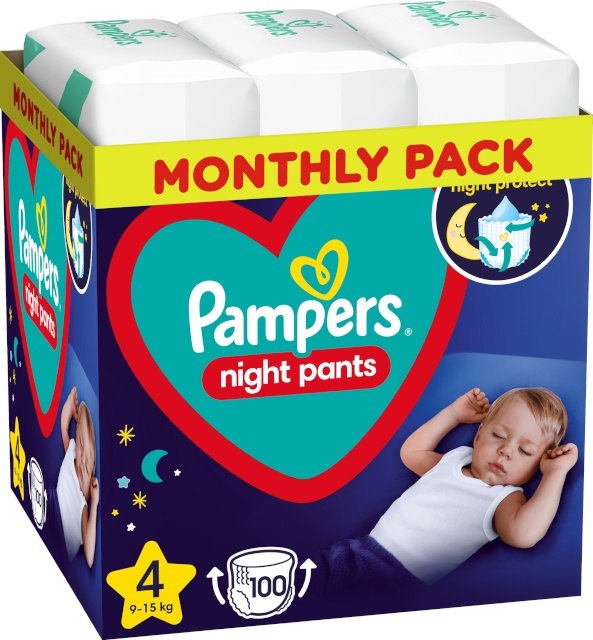 Pampers mähkmed Night Pants Püksmähkmed, suurus 4, 100 tk, 9kg-15kg