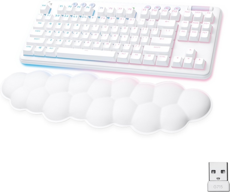 Logitech mänguri klaviatuur G715 Tactile, valge