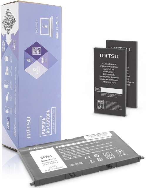 Mitsu sülearvuti aku for Dell Inspiron 15 (7557), 15 (7559) 4400 mAh (50 Wh) 11.4 Volt
