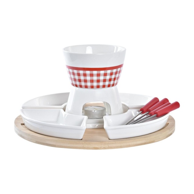 Dkd Home Decor Fondüü Komplekt DKD Home Decor punane 26,5 x 26,5 x 1,5 cm (10 pcs)