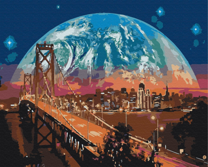 Symag numbrimaal Paint it! - Moon over San Francisco