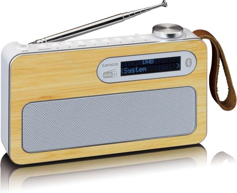 Lenco kaasaskantav raadio PDR-040, FM-Radio, pruun/valge