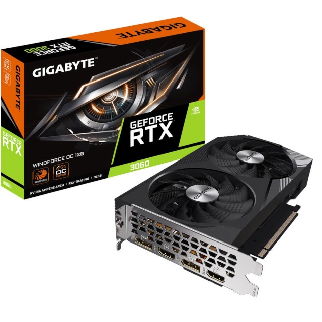Gigabyte videokaart nVidia GeForce RTX 3060 WINDFORCE OC 12GB GDDR6, GV-N3060WF2OC-12GD