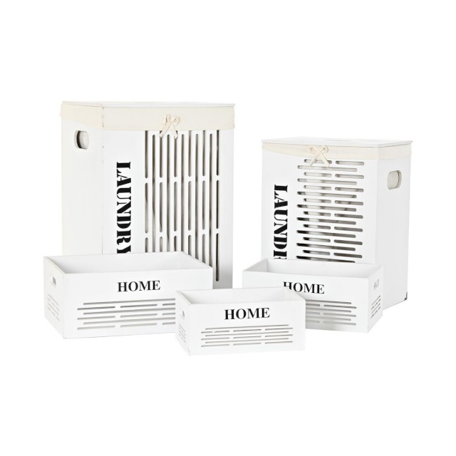 DKD Home Decor Korvide Komplekt valge must beež Puit MDF 40x30x56cm (5tk)