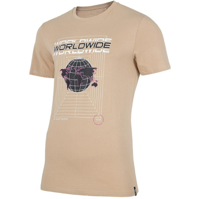 4F T-särk meestele hele Brąz H4Z22 TSM029 82S suurus S