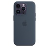 Apple kaitsekest iPhone 14 Pro Silicone Case with MagSafe Storm Blue, tumesinine