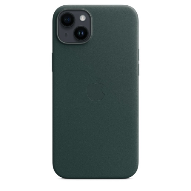 Apple kaitsekest iPhone 14 Plus Leather Case with MagSafe Forest Green, roheline