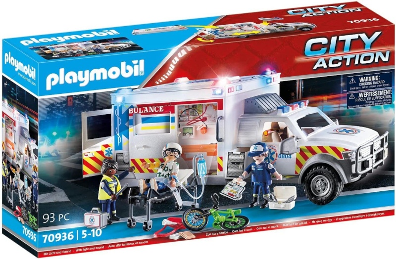 Playmobil klotsid City Action Rescue Vehicles: Ambulance with Lights and Sound (70936)