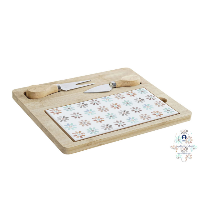 DKD Home Decor Suupistete alus 24,5x20x1,2cm Mitmevärviline Keraamika