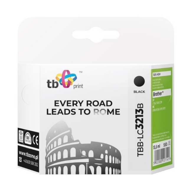 TB Print tindikassett Brother DCPJ722 DW TBB-LC3213B, must