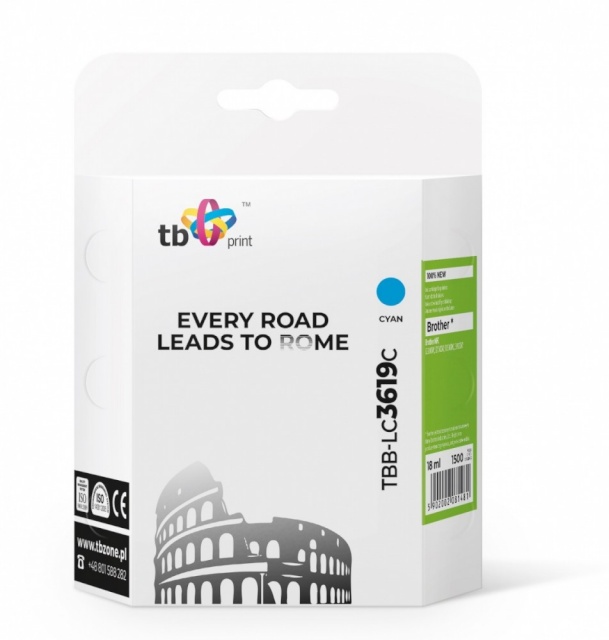 TB Print tindikassett Brother MFC-J23 30DW TBB-LC3619C, cyan